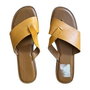 Franco Sarto Golden Vegan Leather Flats